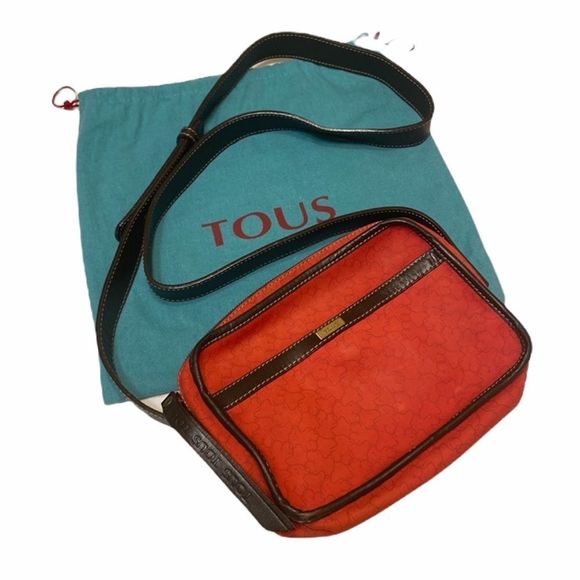 Tous Red Suede And Brown Leather Bag - Picture 2 of 15